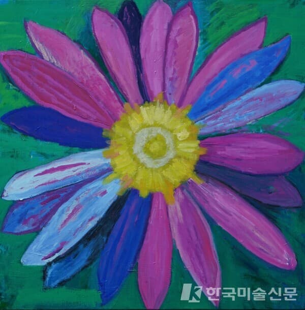 마지막 꽃-한라구절초허윤희, 80x80cm, oil on canvas, 2022