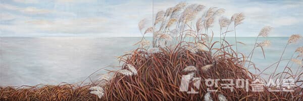 신혜원(Shin Hye-Won), Afterglow2201, 2022, 130&times;388cm, Oil on Canvas