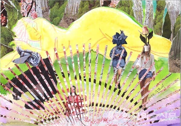 누드로부터 / 김경애혼합재료, 26.9x38.9cm, 2022