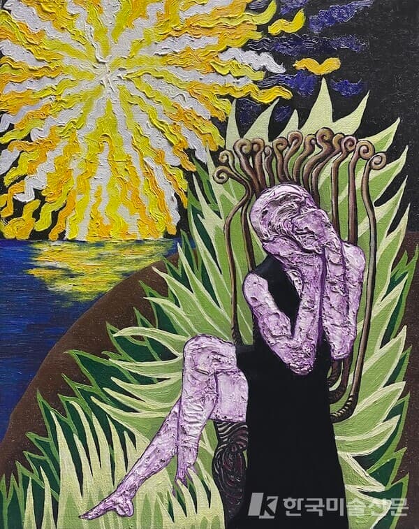 저항 / 문스데반Mixed media on canvas, 34.8x27.3cm, 2021