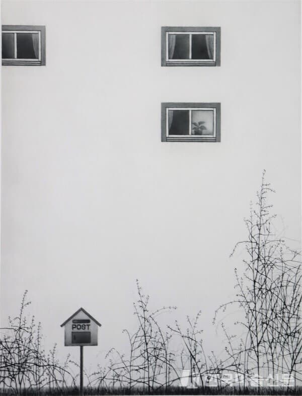 a post box / 이준규mezzotint drypoint, 40x30cm, 2022