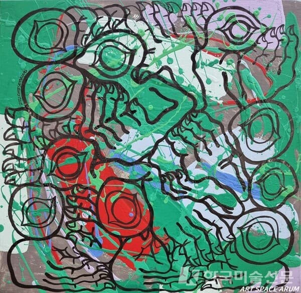 최세경, Relationship- 내재, Acrylic paint on canvas , 30&times;30cm, 2022