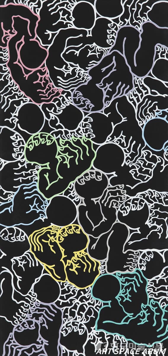 최세경, Relationship-harmony, 캔버스에 아크릴채색, 100&times;40cm, 2022​