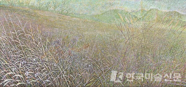 ▲ 임동식, 황우산, 원수산, 부처산 보이는 방축리Oil on Canvas, 81 x 171cm, 2021-2022