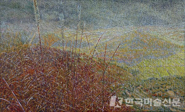 ▲ 임동식, 원수산에서 바라본 연기군 남면 방축리 - 가을Oil on Canvas, 81 x 131cm, 2022