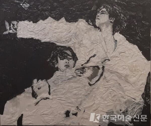 BLACK SWAN, 101X81cm, 비닐에 아크릴, 2020
