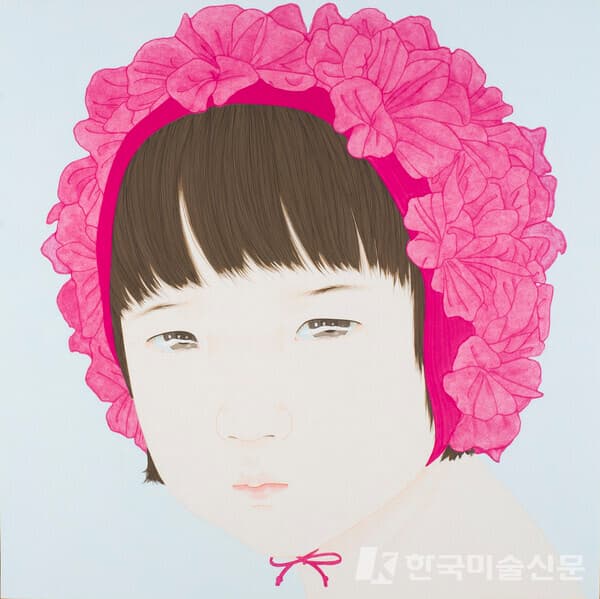 great girl 장지에 중채 80x80cm, 2021