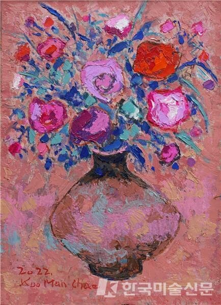 꽃은 피고 24&times;19cm Oil on canvas 2022