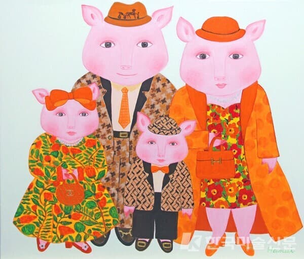 뚠뚠Family46x53cm, Acrylic on canvas, 2022