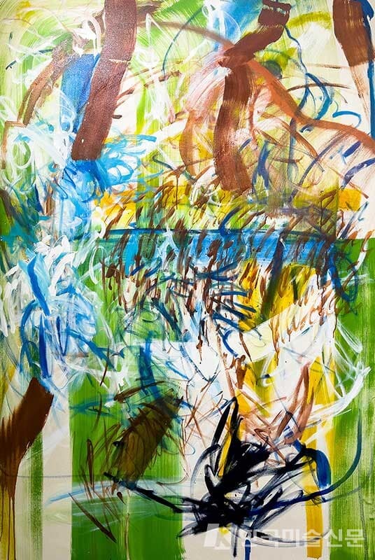 기둥 사이를 가로지르는 바람oil on canvas, 194 x 131 cm, 2022