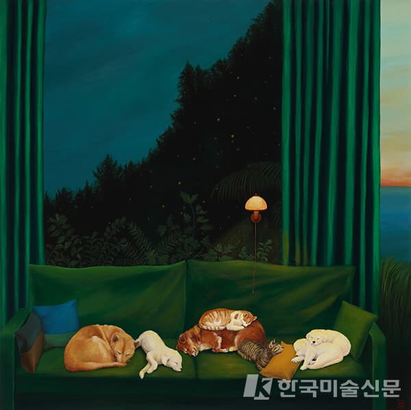 밤의 정원97x97cm, Acrylic On Canvas, 2022