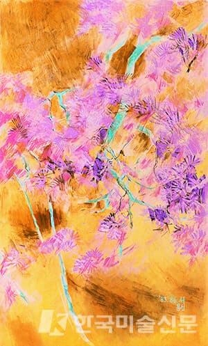 소나무 Pine trees서용선 Suh Yongsun, 소나무 Pine trees, 1983, 1986, Oil on canvas, 100 x 60cm