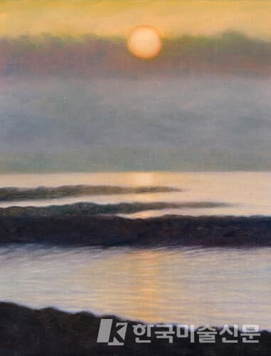 Sunrise in the Haze(온평포구)2022_oil on canvas_40.9x31.8cm