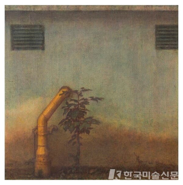 벽 앞 2In front of a Wall 2, oil on canvas, 40x40cm, 2020