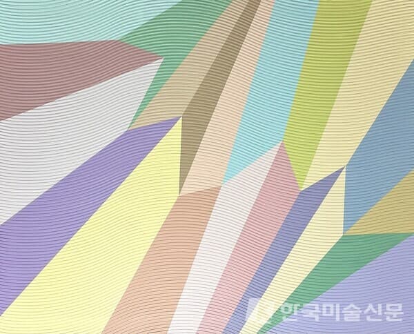 Folded tint131 x 163 cm, acrylic gouache, gel on modeling made canvas, 2022 (사진=한국화랑협회)