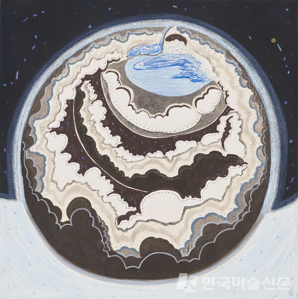 겨울이 꾸는 꿈 2 A Winter Dream 2장지에 혼합재료 (mixed media on Korean paper), 45&times;45cm, 2022