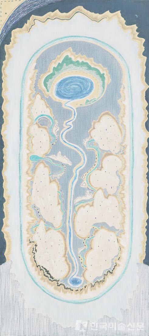 만나게 되는 날 The Day We Meet장지에 혼합재료 (mixed media on Korean paper), 180&times;80cm, 2022