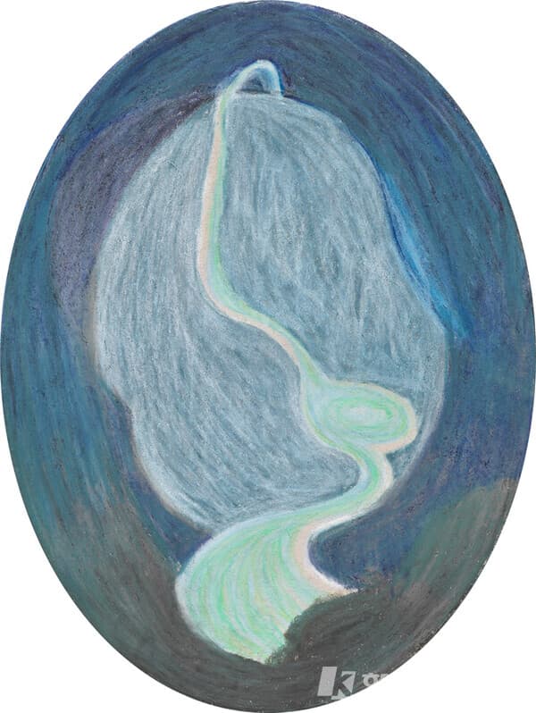 강은 어디에서 오는가 Where Does the River Come From?장지에 혼합재료 (mixed media on Korean paper), 24&times;18cm, 2022