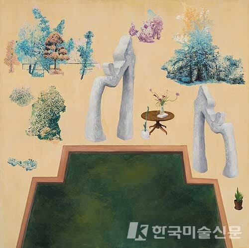 완벽한 거짓을 재구성하는 방법정서원_장지에 채색, 130 x 130 cm, 2022 (사진=화랑갤러리협회)