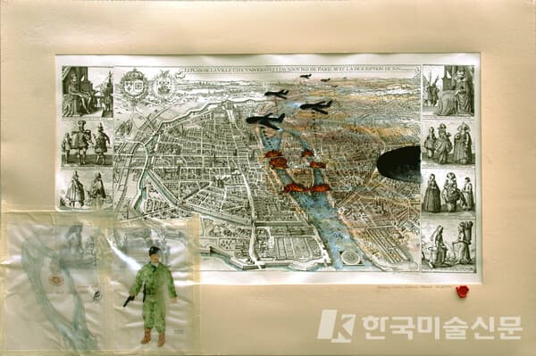 Drawing 01 for Missing Project2007, Mixed media with hardboard paper, 80 x 120 cm