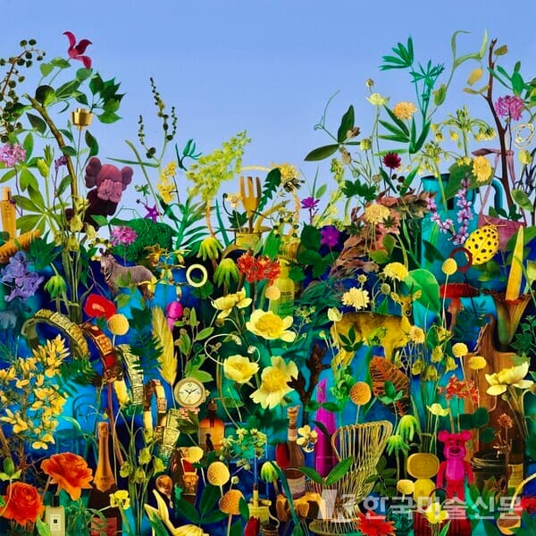 Garden권선영, Acrylic and Paper Collage on Canvas 60.6 &times; 60.6 cm (20(S)) (사진=화랑갤러리협회)