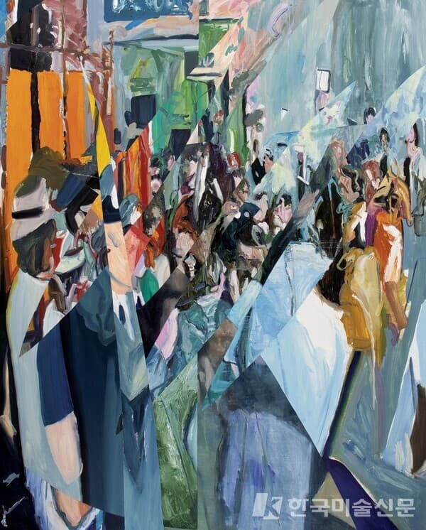 &ldquo;한 젊은이의 삶을 파괴하는 것.&rdquo;김상소, &ldquo;한 젊은이의 삶을 파괴하는 것.&rdquo;, Oil on canvas, 162 x 130 cm, 2021