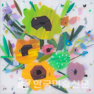 임희성 위로의 풍경 Flower 1472.7x72.7cm 아크릴보드에 아크릴물감 2022