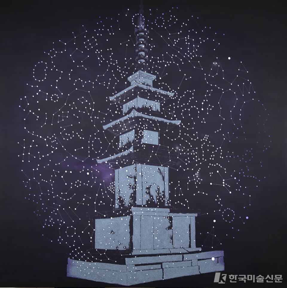 송진석 작가_ 感應Ⅰ, 200X200cm, 캔버스, 아크릴, 혼합재료, 2021