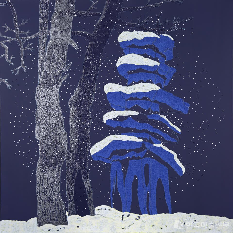 溫氣2, 72.7X72.7cm, 캔버스, 아크릴, 혼합재료, 2022