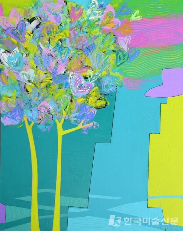 The man & The womanThe man & The woman 130.3cm x 162.2cm 100F Mixed media 2022 [사진=화랑갤러리협회]