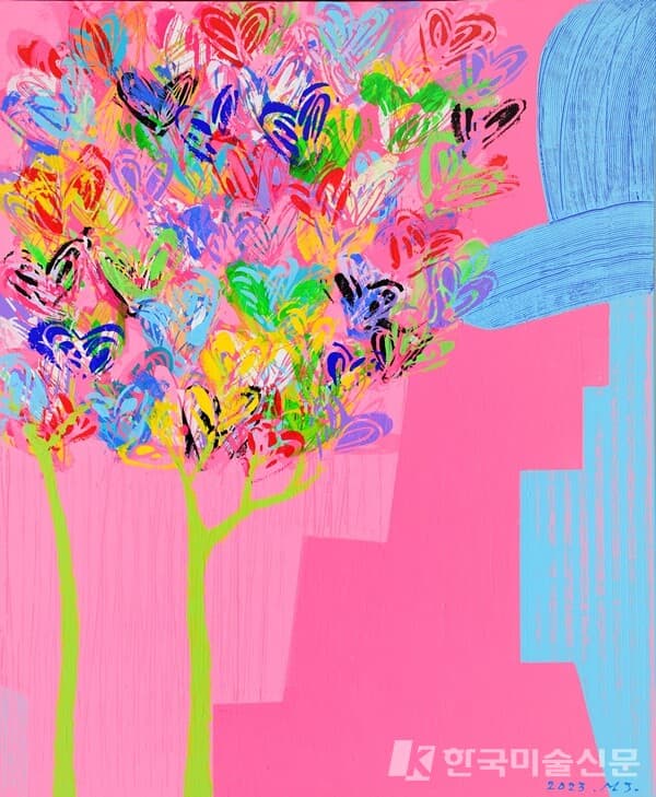 The man & The womanThe man & The woman 60.6cm x 72.7cm 20F Mixed media 2023 [사진=화랑갤러리협회]
