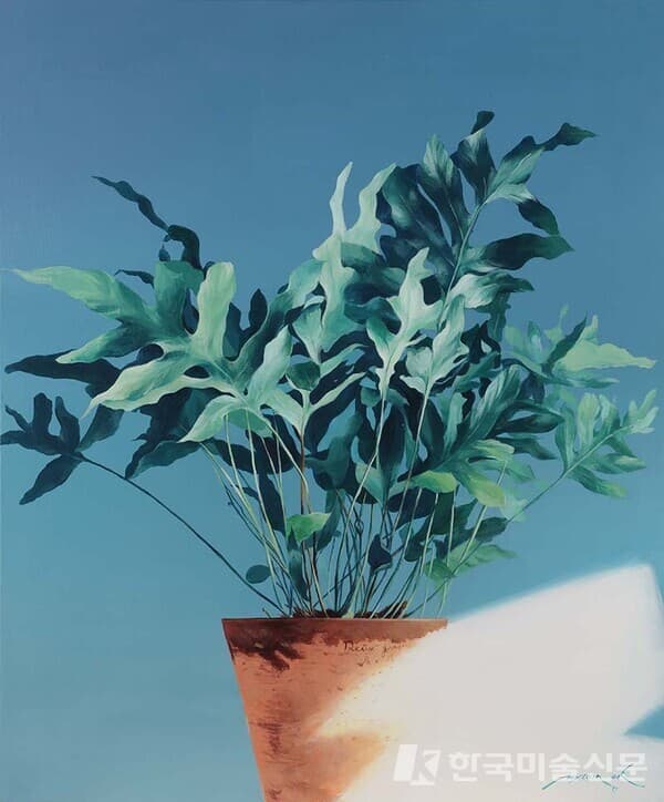조명옥, 햇살머금은-블루스타펀72.7x60.6cm, Acrylic on canvas, 2021 [사진=갤러리화랑협회]