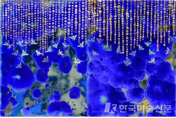 설숙영, In the Garden, 300x420mm, 실크도판, 크리스탈결정유, 수금, 자개 (사진=작가제공)