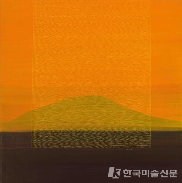 Drawing for Sewing (for Jeju)50x50, Gold powder and acrylic on paper (壯紙), 2020