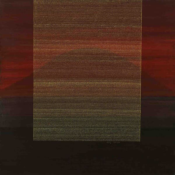 Drawing for Sewing (for Jeju)50x50, Gold and Silver powder, acrylic on paper (壯紙), 2020