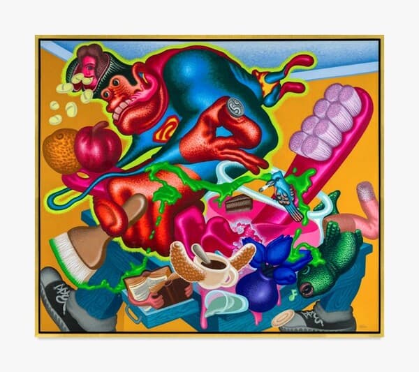 Peter Saul, 맨하탄의 비너스 (1998).&nbsp;아크릴, 캔버스에 유채.&nbsp;182.9 x 213.4cm.&nbsp;액자: 189.9 x 220.3cm.&nbsp;