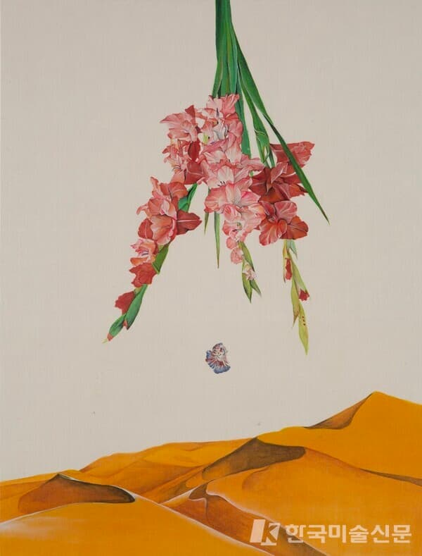 글라디올러스글라디올러스_55x45cm_비단에진채_2022
