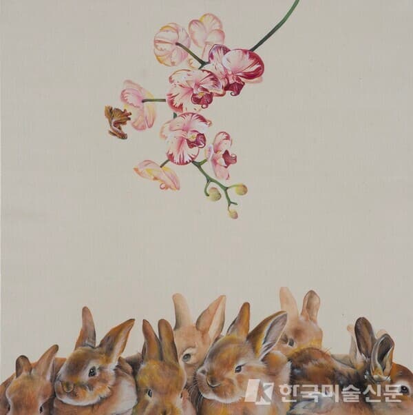 묘접란묘접란_50x50cm_비단에진채_2022