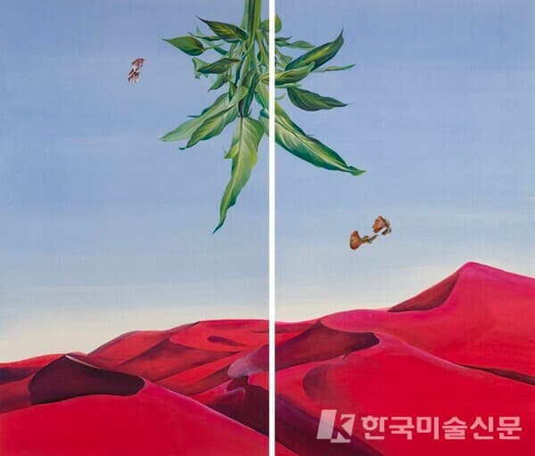 식물3,4식물3,4_95x110cm_비단에진채_2023