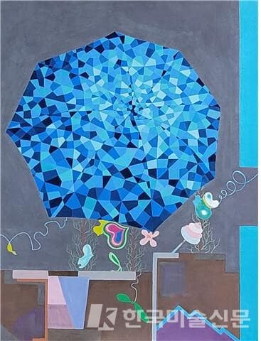 봄의 행복, 2021, 장지에 분채, 130.3&times;97.0cm