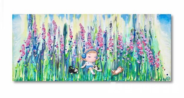 초록 그늘45.5&times;106cm, Mixed media on canvas, 2023