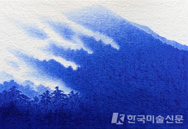 산의 기운 #15952023_Mixed media with Korean paper on canvas_112.1 x 162.2 cm