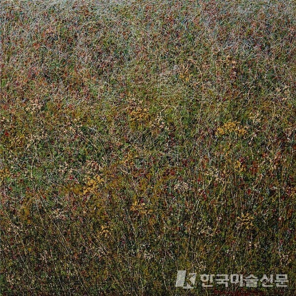 line-piece 2103&nbsp;80x80cm, Oil on panel, 2021