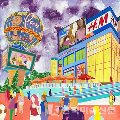NV-Las vegas-Paris&nbsp;60.6x60.6cm, 장지에 분채, 2023