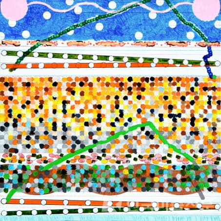 Timeline Drawings(221215)&nbsp;Park Junhyung, Acrylic, pigment pen, colored pencil on panel_25&times;25cm_2022