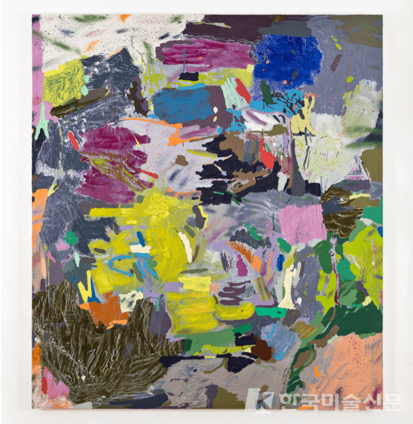 호아킨 보스 - Untitled Oil on wood panel 180 &times; 160 &times; 4.5 cm. Unique 2023 Courtesy of the artist and Perrotin.
