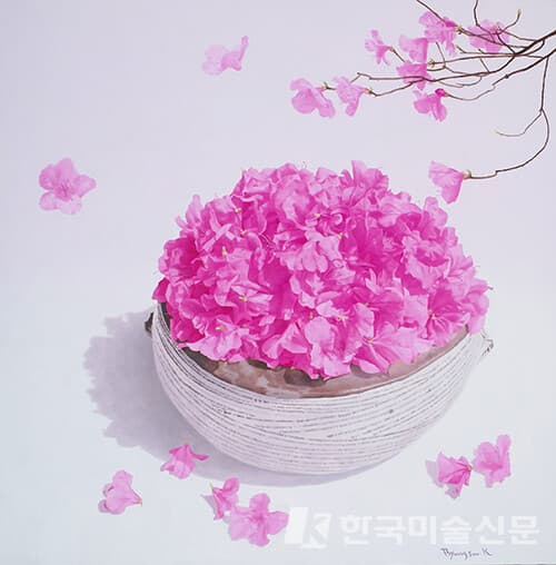 진달래꽃의 여행&nbsp;73.0x73.0cm oil on canvas 2022