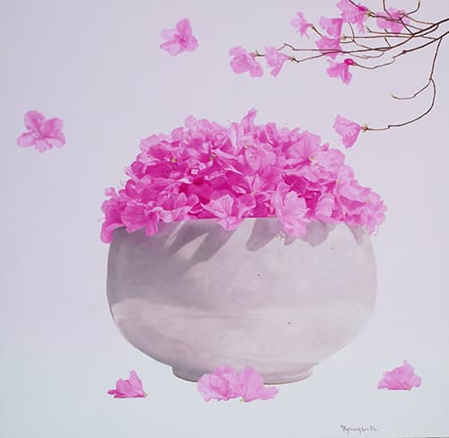 진달래꽃의 여행&nbsp;73.0x73.0cm oil on canvas 2022