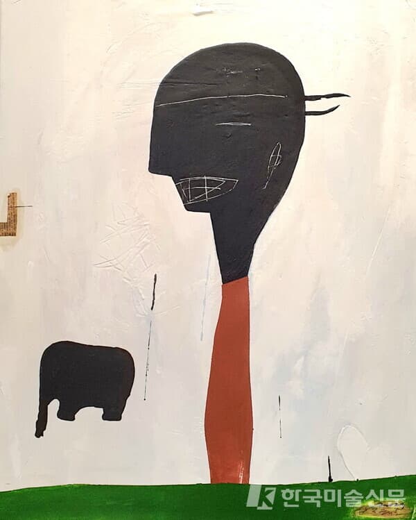 침묵에서 배우다 Learn from silence 2023 Mixed media on canvas 91 x 72cm