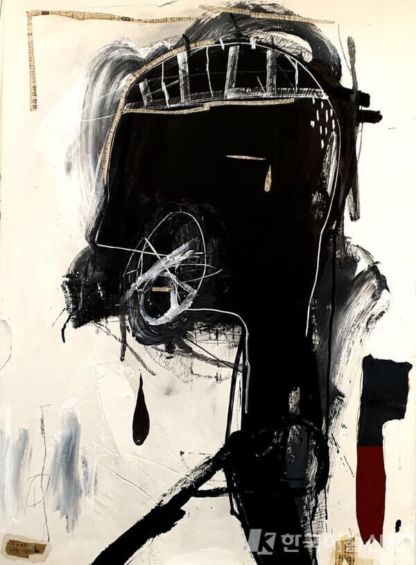 침묵에서 배우다 Learn from silence 2023 Mixed media on canvas 91 x 72cm